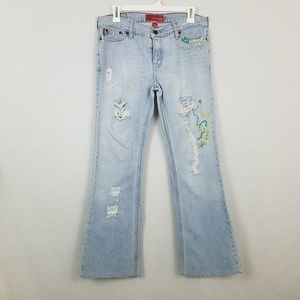 Hollister Distressed Embroidered Jeans